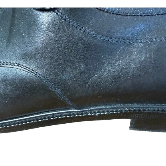 Salvador Ferragamo Mens Shoe 9 1/2 D Studio Italy Open Lacing Black Bruges - Picture 7 of 12